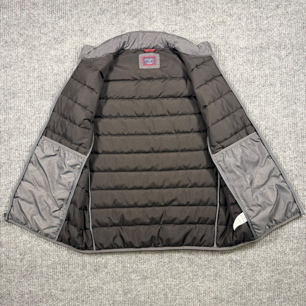 UNTUCKit Mens Gray Quilted Puffer Vest Full Zip Lightweight Size Large L - Picture 8 of 11
